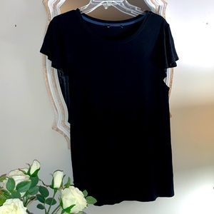Black ruffle sleeve top